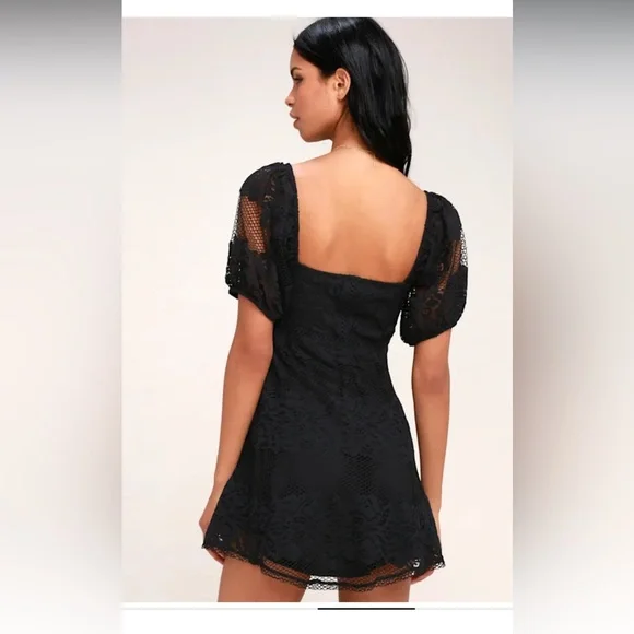 Free People Be Your Baby Black Lace Babydoll Dress - Picture 4 of 10